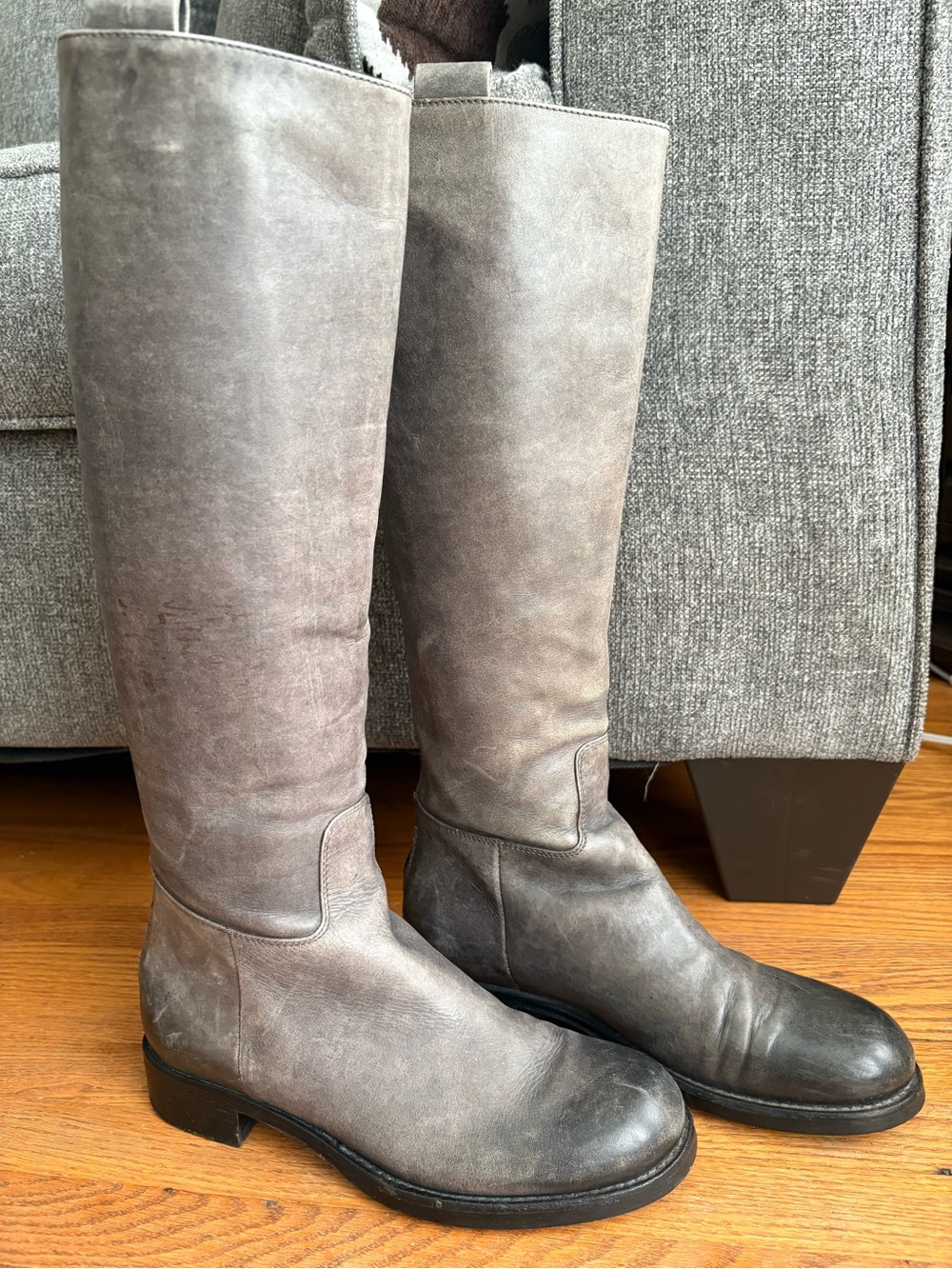 Alberto Fermani Gray Leather Riding Boots size 37 Made in Italy